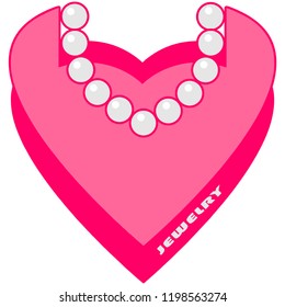 A pink vector jewelry logotype with letters. An elegant Pearl necklace.

Hand drawn colored vector illustration.