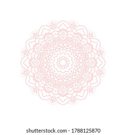 Pink vector mandala on white bsckground