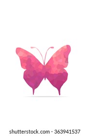 pink vector polygons butterfly