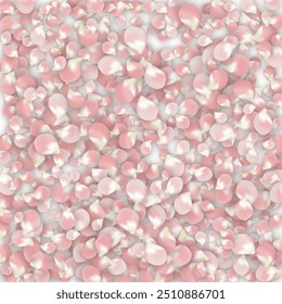 Pink Vector Realistic Petals Falling on Transparent Background.  Spring Romantic Flowers Illustration. Flying Petals. Sakura Spa Design. Blossom Confetti. Design Elements for  Poster Design. 