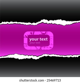 pink vector ripped paper with sample text in separate layer