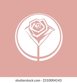 Rosa de Vector rosa aislada sobre fondo blanco.