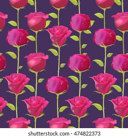 Pink vector roses pattern. Bouquet of flowers. Photo realistic flowers. Card. Cover. Roses shop. Order of roses. Flower greenhouse. Garden. Gift. Fresh bud.