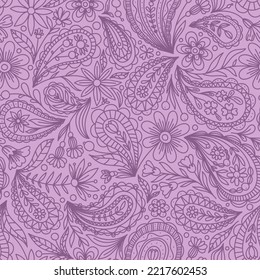 ANTECEDENTES INSEGUROS DEL VECTOR DE PINK CON PATRÓN DE CONTORNO DE PAISLEY PURPLE