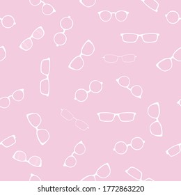 Pink Vector Seamless Pattern Background or Wallpaper, Glasses Themed