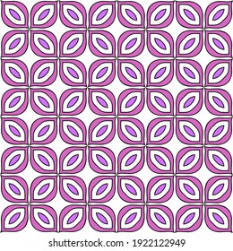 A pink Vector seamless pattern of black hand-drawn abstract shapes isolated on a white background