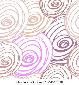 Pink vector seamless pattern. Hand painted lines, rounds and circles on white background. 