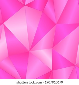 Pink Vector Shiny Polygonal Background. Bright Abstract Seamless Pattern.