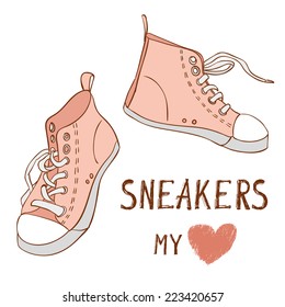 Pink vector  sneakers