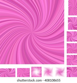 Pink vector spiral design background set. Different color,  paper size versions.