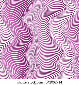 Pink vector stripes wavy abstract background