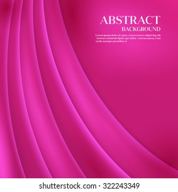 Pink vector template Abstract background with curved lines. EPS 10