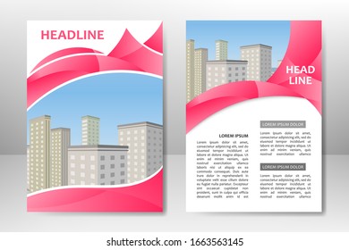 Pink vector template design for business brochure, flyer, poster, booklet, presentation, annual report, magazine cover, team educational training. A4
