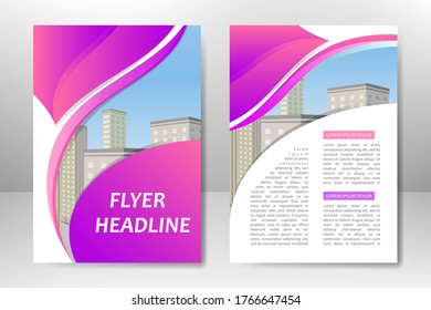Pink vector template design for business brochure, flyer, poster, booklet, presentation, annual report, magazine cover, team educational training. A4