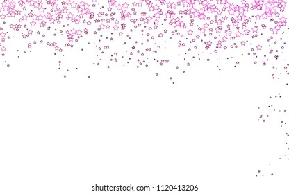 Pink vector template with sky stars. Stars on blurred abstract background with gradient. The pattern can be used for websites.