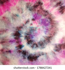 Pink Vector Tie Dye. Spiral White Hippie. Blue Swirl Watercolour. Circle Colorful Batik. Dirty Blue Tie Die. Spiral Sea Print. Saturated 1960s Boho. Hippie Spiral Swirl. Vector Old Background