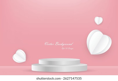 pink vector wallpaper.poduim template.valentine concept.