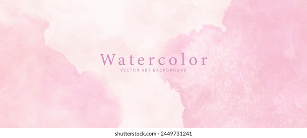 Fondo de arte de acuarela de Vector rosa con pinceladas aisladas para tarjetas, volantes, póster, diseño de portada, invitación. Fondo de pantalla de textura de acuarela envejecida.