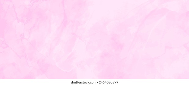 Pink vector watercolor art background with brushstrokes for cards, flyers, poster, cover design, invitation. Pink watercolor texture wallpaper. Hand drawn illustration for Valentines Day.