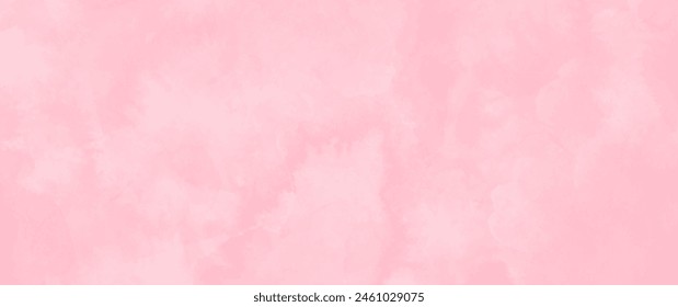 Pink vector watercolor art background with brushstrokes for cards, flyers, poster, cover design, invitation. Pink watercolor texture wallpaper. Hand drawn illustration for Valentines Day.