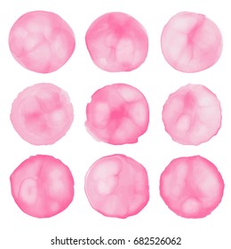 Pink vector watercolor circle texture