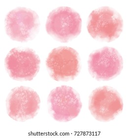 Pink vector watercolor circle texture