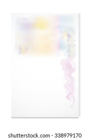 Pink vector watercolor on a white sheet of paper. Greeting card.