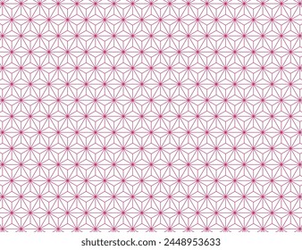 Pink Version of Hemp Leaf Pattern Illustration