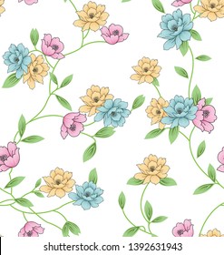 pink victor flower pattern on white background