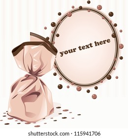 Pink Victorian vintage frame with a truffle (eps10); jpg version also available