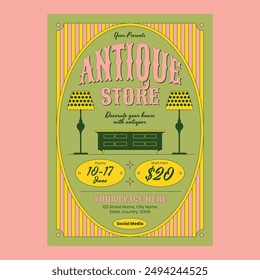 Pink Vintage Antique Store Flyer