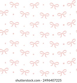 Patrón sin fisuras de arcos vintage rosados, ilustración de fondo de cintas dibujadas a mano de Vector.