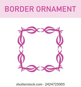Pink vintage decorative design border and frame vector clipart isolated on white background.