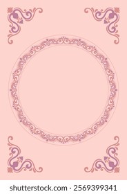 Pink vintage elements, wedding love card, valentines day card