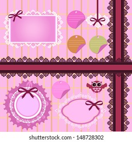 Pink Vintage frame vector