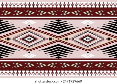 Pink vintage geometric fabric pattern seamless texture. Colorful Tribal Navajo background. Aztec abstract art print. Ethnic backdrop for wallpaper cloth fabric paper wrapping. Vector  illustration