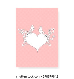 Pink Vintage Greetings/Wedding Card design vector