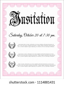  Pink Vintage invitation. Money design. Customizable, Easy to edit and change colors. Easy to print. 