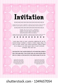 Pink Vintage invitation. With quality background. Excellent design. Customizable, Easy to edit and change colors. 