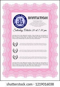 Pink Vintage invitation template. Customizable, Easy to edit and change colors. With quality background. Superior design. 