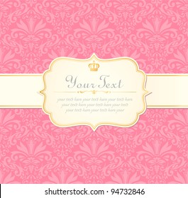 pink  vintage label vector frame