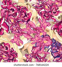 Pink Vintage Repeat Vector Pattern