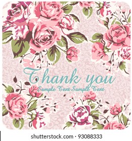 pink vintage rose with leopard card