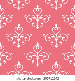 Pink vintage seamless vector pattern. The texture may be used for printing on fabric or paper and background in web design.