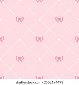 Pink Vintage Sweet Ribbon Seamless Pattern 