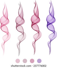 Pink and violet abstract waves isolate on white