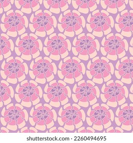Fondo violeta rosa con un patrón de flor abstracto. Patrón decorativo sin fisuras para envolver papel, papel pintado, textil, tarjetas de felicitación e invitaciones.