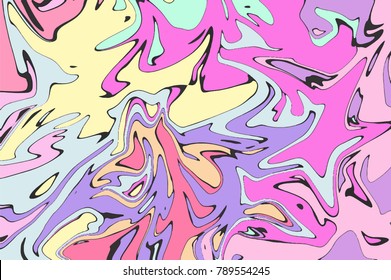 Pink violet digital marbling. Abstract marbled backdrop. Liquid paint abstraction. Pastel color palette mesh background. Colorful marbling texture for invitations and covers. Trendy surface design