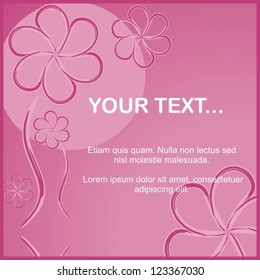 pink and violet floral background with text