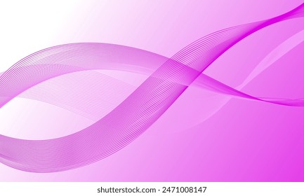 pink violet light lines wave curves on smooth gradient abstract background